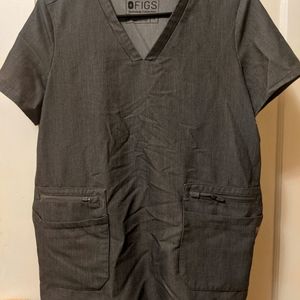 FIGS Charcoal Scrub Top only, Size Small